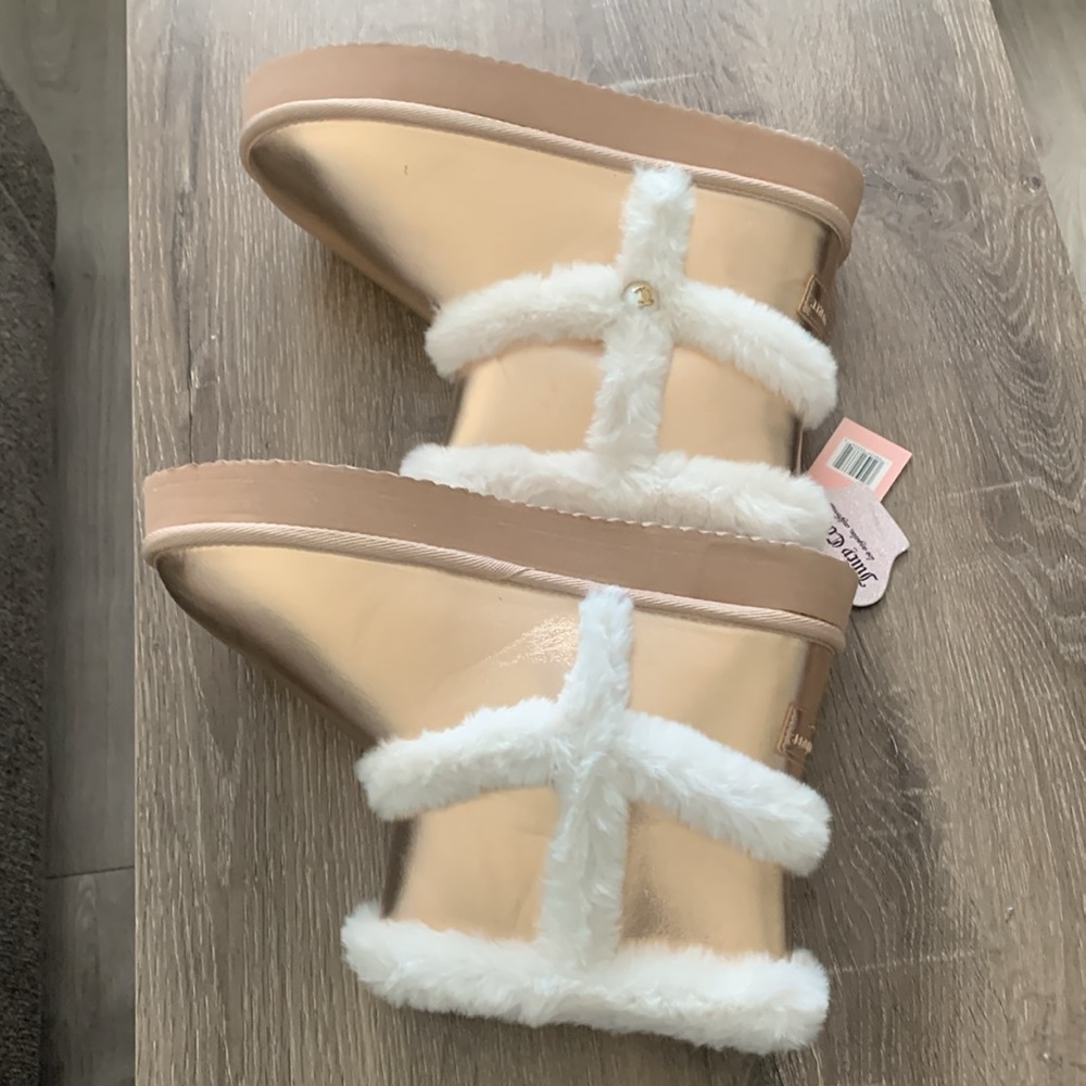 LMT: Juicy Couture Women Rose Gold Shimmer Boots - Picture 15 of 15